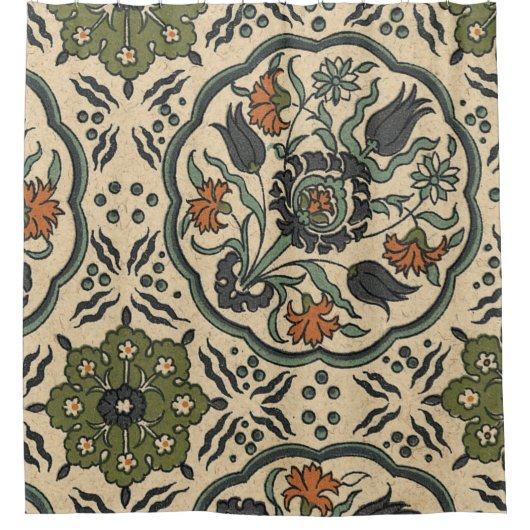 Decoratief Floral Persiaans teile design Douchegordijn (Voorkant)