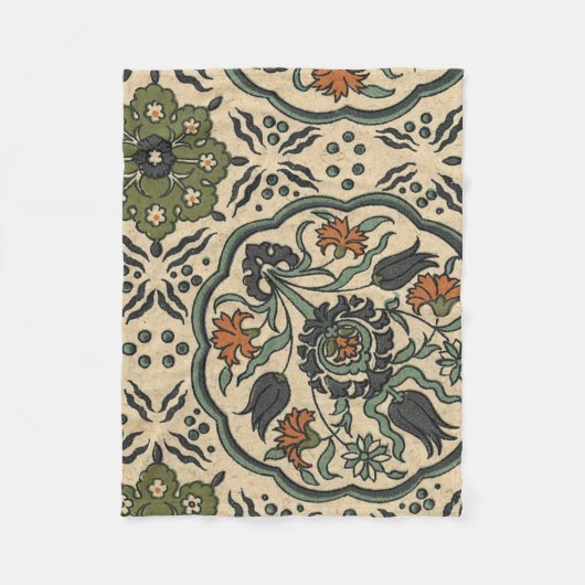 Decoratief Floral Persiaans teile design Fleece Deken (Voorkant)