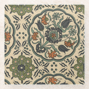 Decoratief Floral Persiaans teile design Glazen Onderzetter