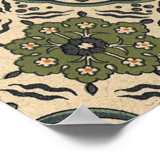 Decoratief Floral Persiaans teile design Poster (Hoek)