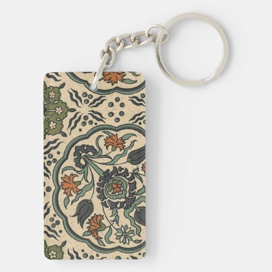 Decoratief Floral Persiaans teile design Sleutelhanger (achterkant)