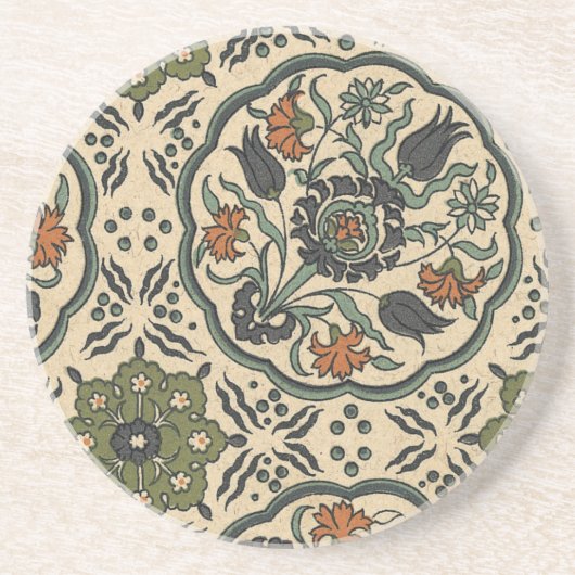 Decoratief Floral Persiaans teile design Zandsteen Onderzetter (Voorkant)