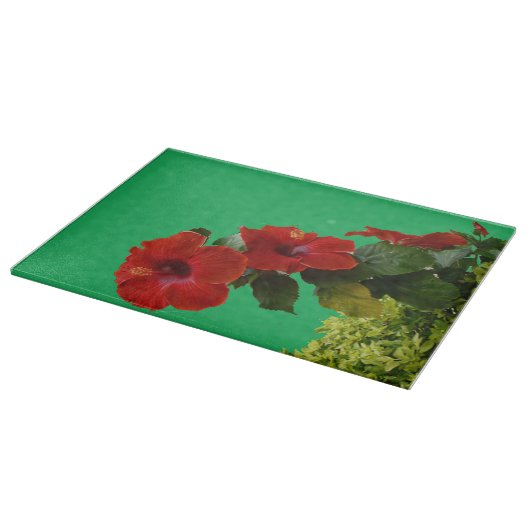 Decoratief Floral Red Hibiscus Snijplank (Hoek)