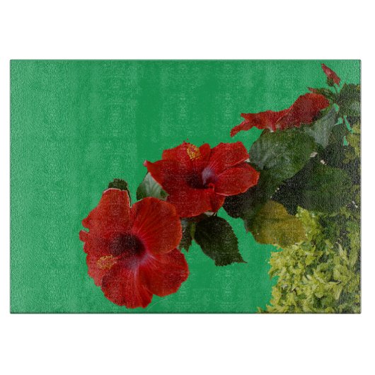 Decoratief Floral Red Hibiscus Snijplank (Voorkant)