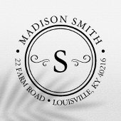 Decoratief Flourish Chic Circle Monogram Adres Zelfinktende Stempel