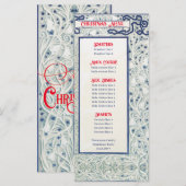 Decoratief Foliage Feestelijk Kerstdiner Menu (Voorkant / Achterkant)