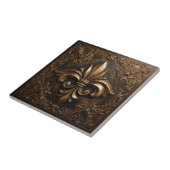 Decoratief Frans Metallic Goud Fleur de Lis Tegeltje (Zijkant)
