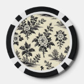 Decoratief Frans toile patroon Poker Chips (Achterkant)