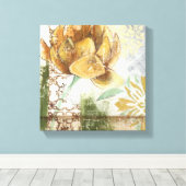 Decoratief fresco-ontwerp met Wereldbol ventilator Canvas Afdruk (Insitu (Houten vloer))