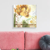 Decoratief fresco-ontwerp met Wereldbol ventilator Canvas Afdruk (Insitu (Woonkamer))