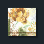 Decoratief fresco-ontwerp met Wereldbol ventilator Canvas Afdruk<br><div class="desc">Dit decoratieve fresco-ontwerp van Megan Meagher heeft een wereldbol bloem. Een abstracte achtergrond omringt de bloem,  waardoor een surrealistisch beeld ontstaat dat contrasteert met de realistische bloem.</div>