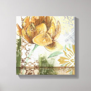 Decoratief fresco-ontwerp met Wereldbol ventilator Canvas Afdruk