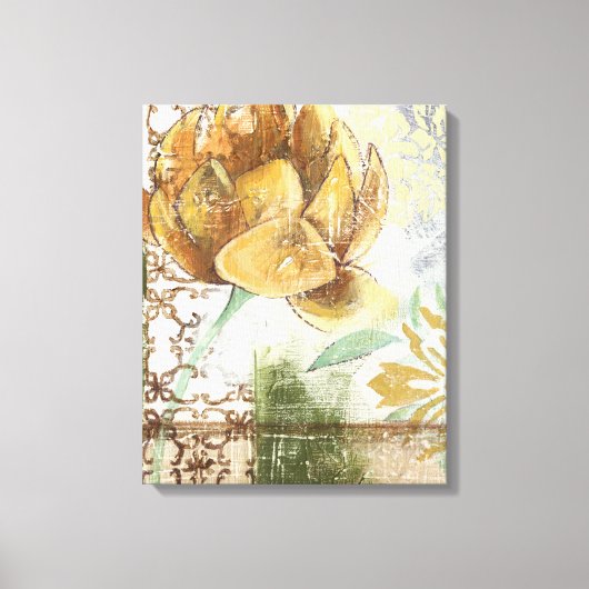Decoratief fresco-ontwerp met Wereldbol ventilator Canvas Afdruk (Voorkant)