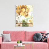 Decoratief fresco-ontwerp met Wereldbol ventilator Canvas Afdruk (Insitu (Woonkamer))
