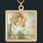 Decoratief fresco-ontwerp met Wereldbol ventilator Goud Vergulden Ketting<br><div class="desc">Dit decoratieve fresco-ontwerp van Megan Meagher heeft een wereldbol bloem. Een abstracte achtergrond omringt de bloem,  waardoor een surrealistisch beeld ontstaat dat contrasteert met de realistische bloem.</div>