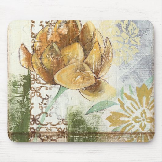 Decoratief fresco-ontwerp met Wereldbol ventilator Muismat (Voorkant)