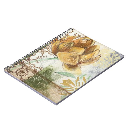 Decoratief fresco-ontwerp met Wereldbol ventilator Notitieboek (Linkerzijde)