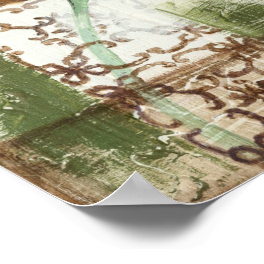 Decoratief fresco-ontwerp met Wereldbol ventilator Poster (Hoek)