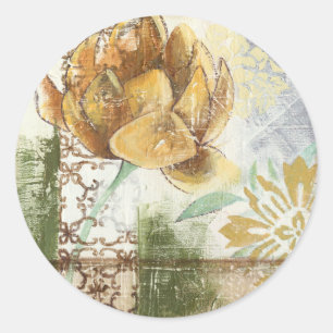 Decoratief fresco-ontwerp met Wereldbol ventilator Ronde Sticker