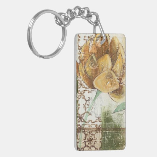 Decoratief fresco-ontwerp met Wereldbol ventilator Sleutelhanger (Voorkant Links)