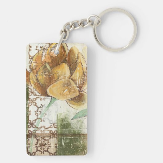 Decoratief fresco-ontwerp met Wereldbol ventilator Sleutelhanger (achterkant)