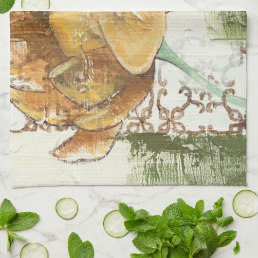 Decoratief fresco-ontwerp met Wereldbol ventilator Theedoek (Gevouwen)