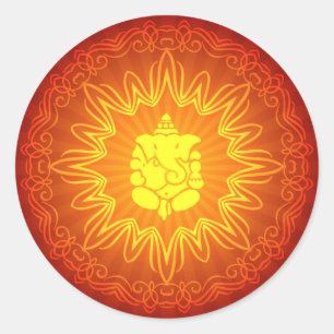 Decoratief Ganesha-ontwerp Ronde Sticker