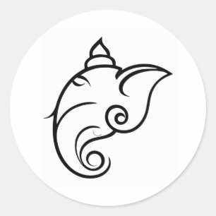 Decoratief Ganesha-ontwerp Ronde Sticker