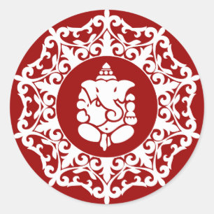 Decoratief Ganesha-ontwerp Ronde Sticker