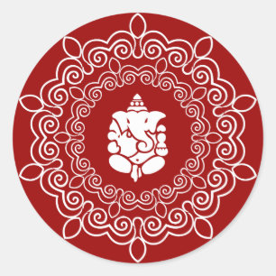 Decoratief Ganesha-ontwerp Ronde Sticker