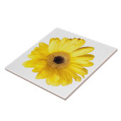 Decoratief geel Gerber Daisy Close-up foto Tegeltje (Zijkant)