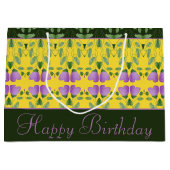 Decoratief geel groen en zwart groot cadeauzakje (Voorkant)