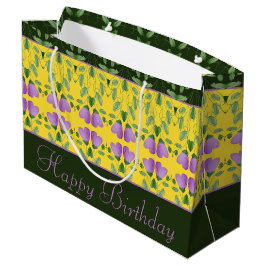 Decoratief geel groen en zwart groot cadeauzakje