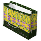 Decoratief geel groen en zwart groot cadeauzakje (Voorkant Gekanteld)