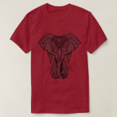 Decoratief gekleurd Indiaas olifant T-shirt (Design voorkant)