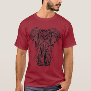 Decoratief gekleurd Indiaas olifant T-shirt