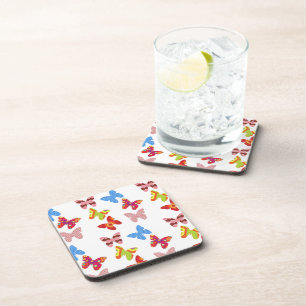 Decoratief gekleurde vlinders drankjes onderzetter