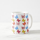 Decoratief gekleurde vlinders koffiemok (Voorkant rechts)
