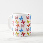 Decoratief gekleurde vlinders koffiemok (Voorkant links)