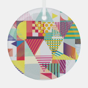 Decoratief geometrisch, abstract naadloos patroon. glas ornament