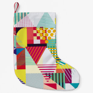 Decoratief geometrisch, abstract naadloos patroon. kleine kerstsok
