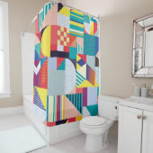 Decoratief geometrisch: Abstract patroon. Douchegordijn (In situ)