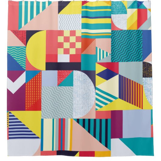 Decoratief geometrisch: Abstract patroon. Douchegordijn (Voorkant)