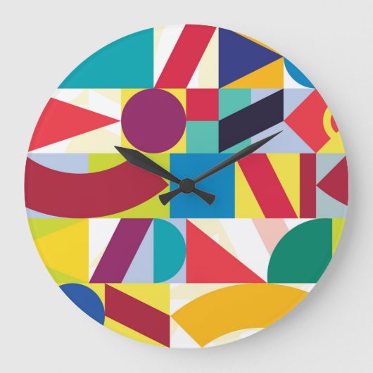Decoratief geometrisch Abstract patroon Grote Klok (Voorkant)