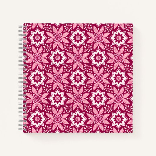  decoratief geometrisch bloemenpatroon notitieboek (Voorkant)