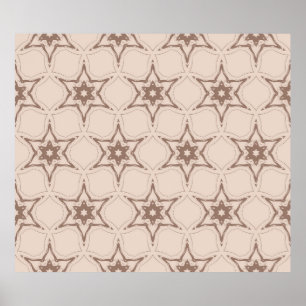 Decoratief geometrisch bloempatroon. Naadloze vint Poster