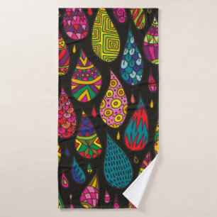 Decoratief gepatterde druppels naadloze achtergron badhanddoek