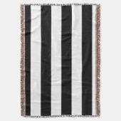 Decoratief Gestreept Zwart & Wit Streepjespatroon Deken (Voorkant Verticaal)