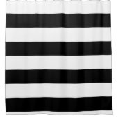 Decoratief Gestreept Zwart & Wit Streepjespatroon Douchegordijn (Voorkant)