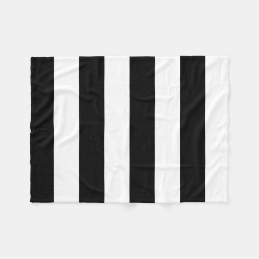 Decoratief Gestreept Zwart & Wit Streepjespatroon Fleece Deken (Voorkant (Horizontaal))
